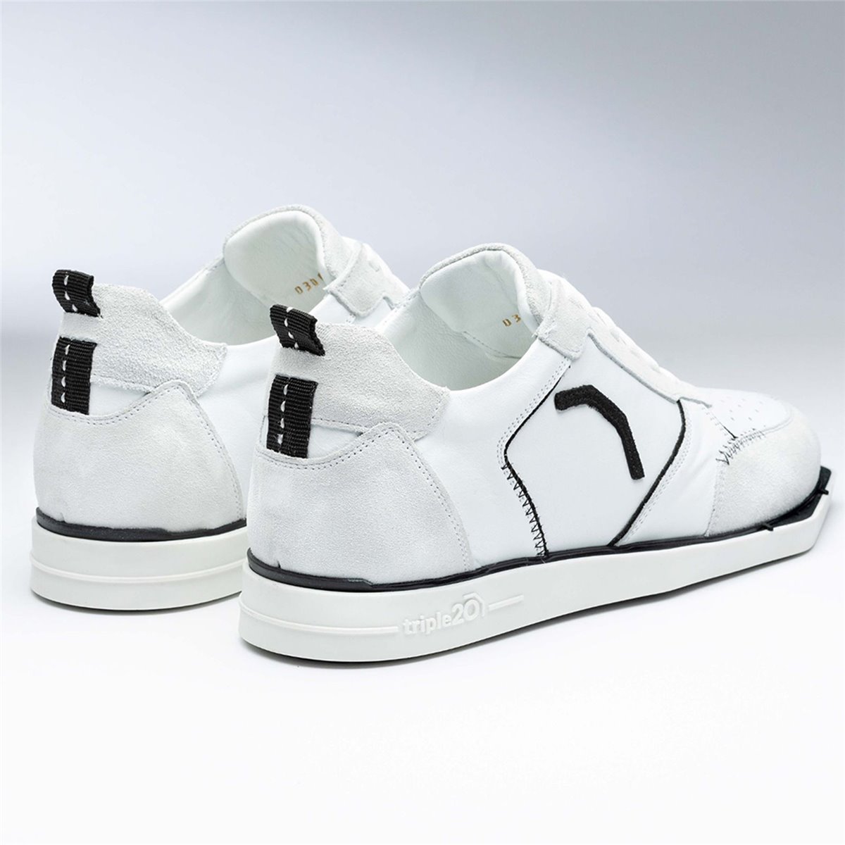 Triple20 Dartschuhe Leder Weiß Schwarz Dartschuh