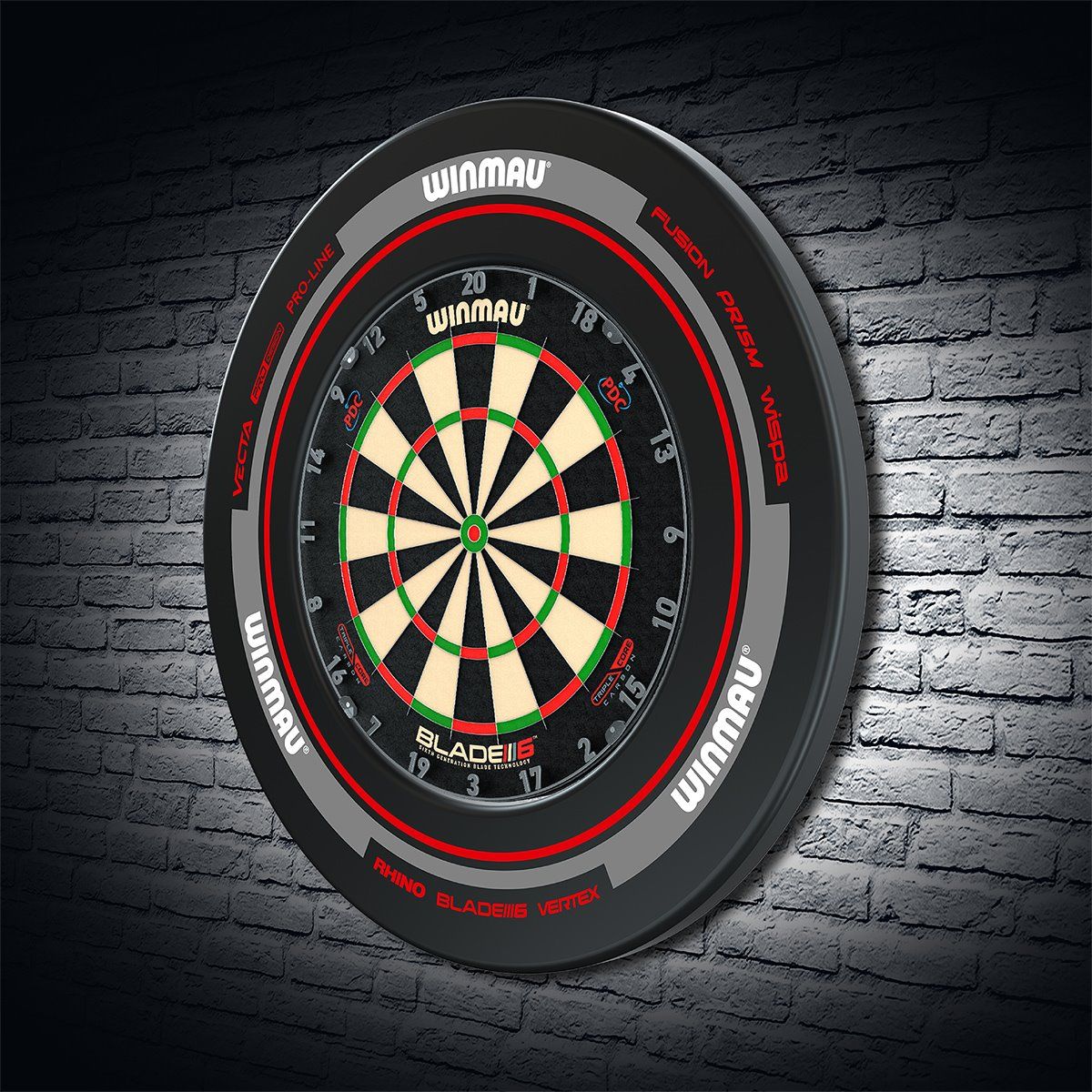 1 tlg. Winmau Advance Schwarz(Rot Catchring Dart Surround Auffangring