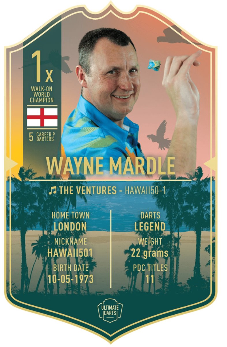 Ultimate Card Wayne Mardle Dart Karte 37 x 25 cm Fanshop