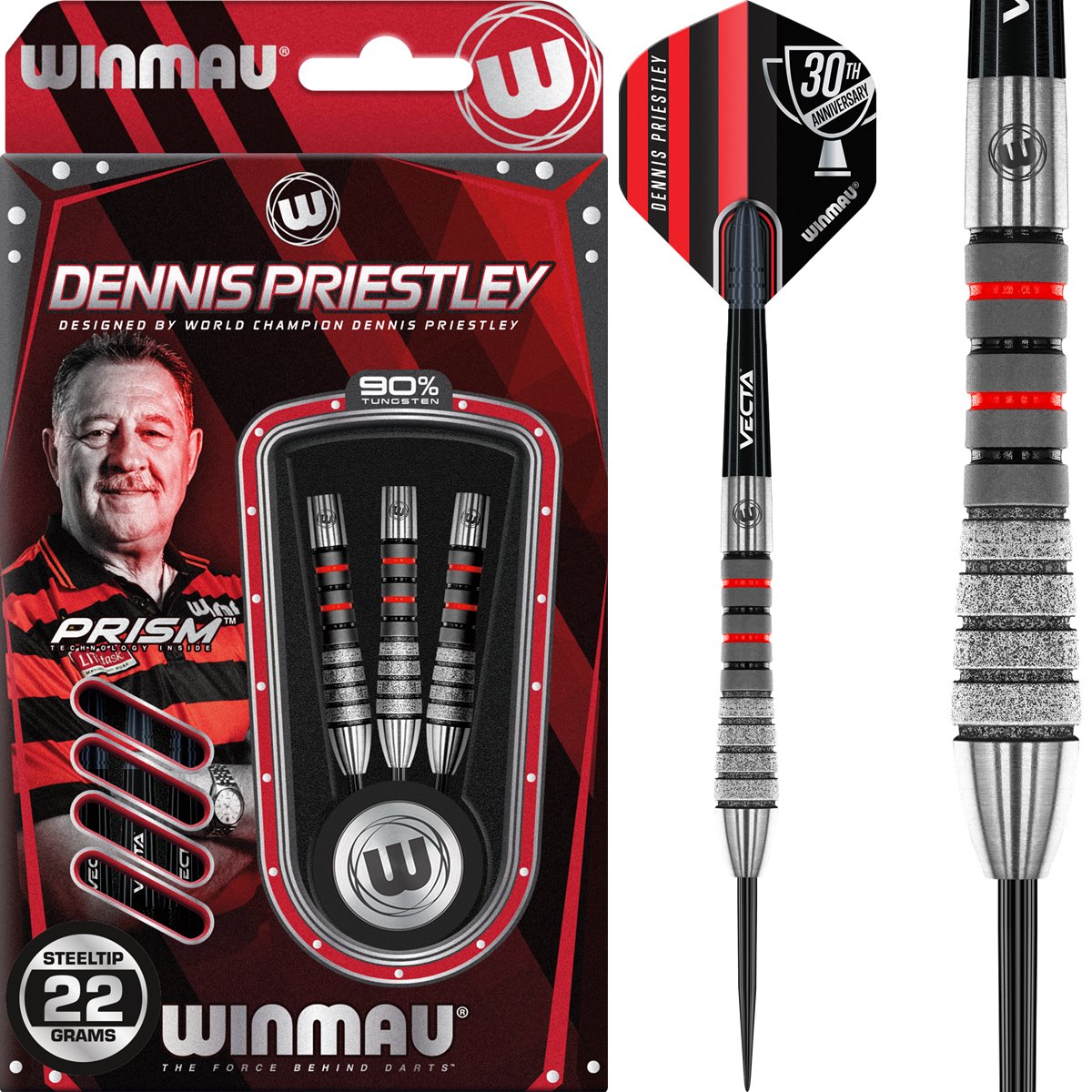 Winmau Dennis Priestley Diamond 3-Zero 90% Steeldarts 19/22/24 Gramm Steeldarts