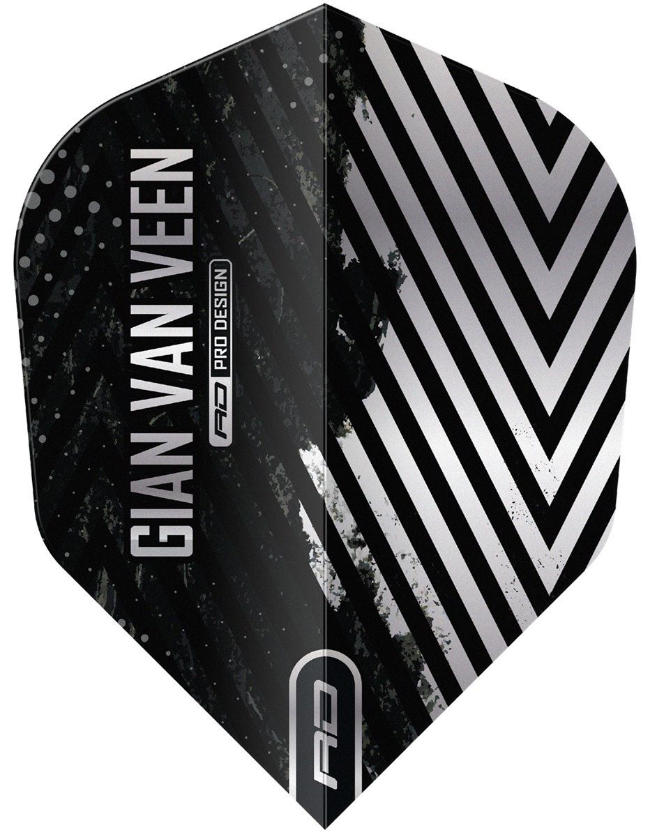 Rd Rd Pro Sw Reddragon Dartflight RD Pro Player Gian van Veen Black & Silver No. 6 ...