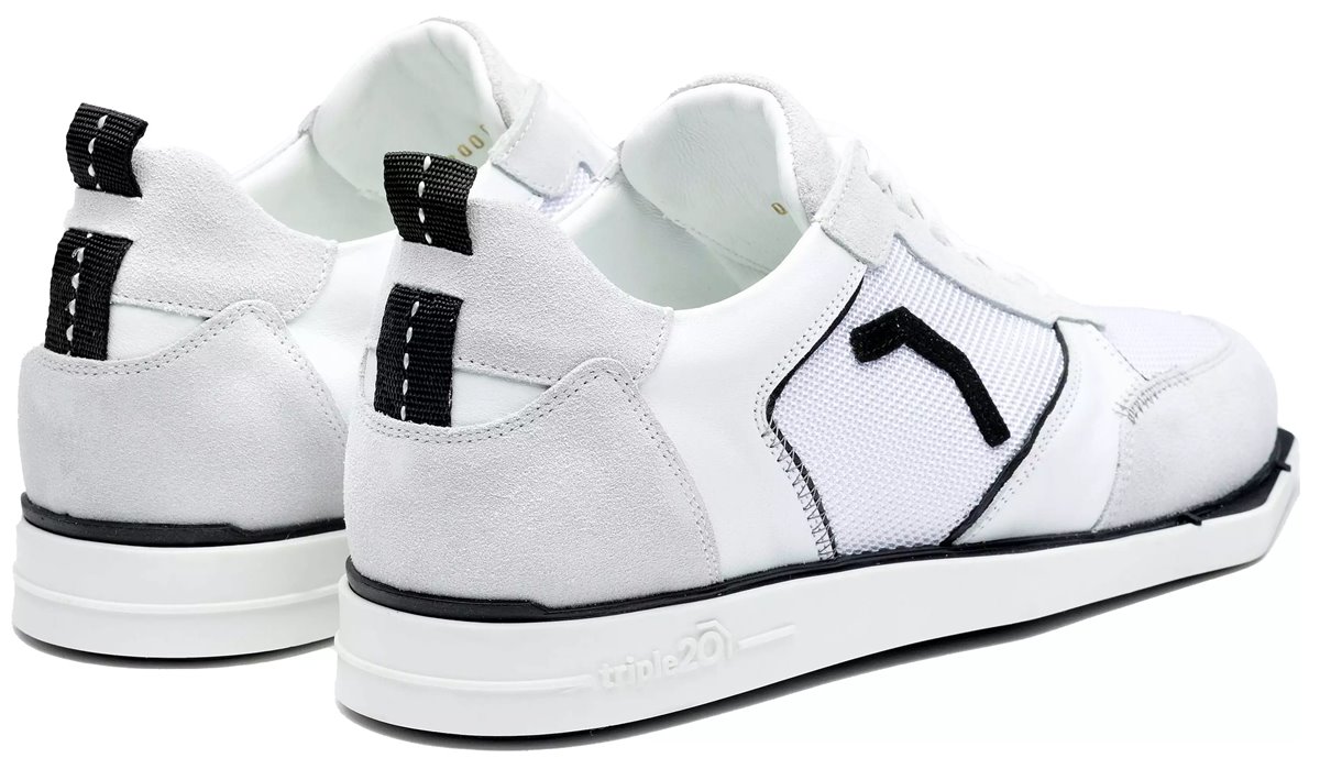 Triple20 Dartschuhe Textil Leder Weiß Schwarz Dartschuh