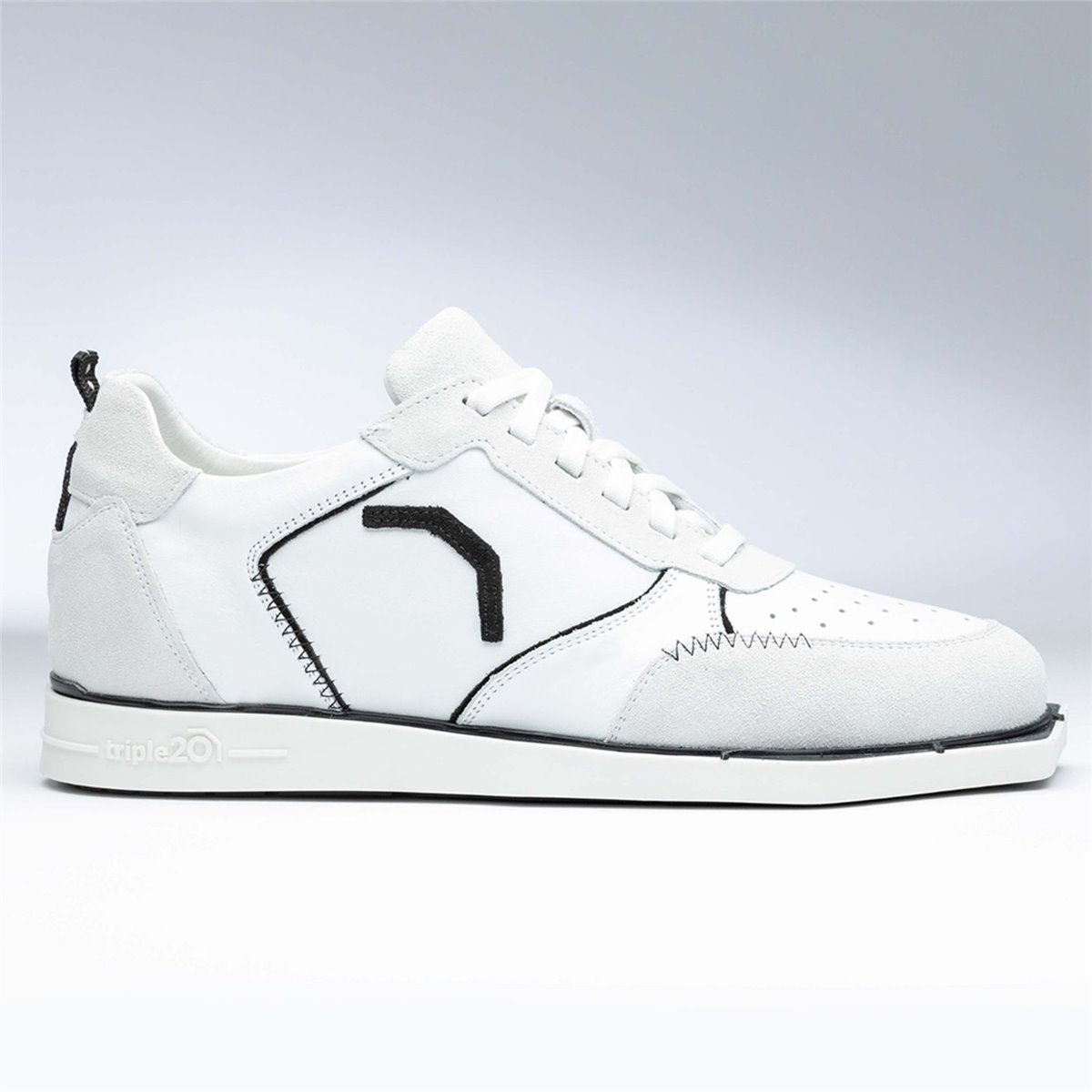 Triple20 Dartschuhe Leder Weiß Schwarz Dartschuh
