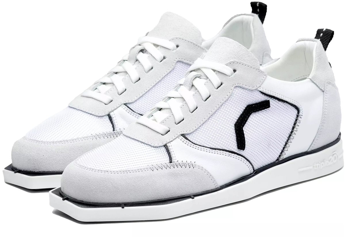 Triple20 Dartschuhe Textil Leder Weiß Schwarz Dartschuh