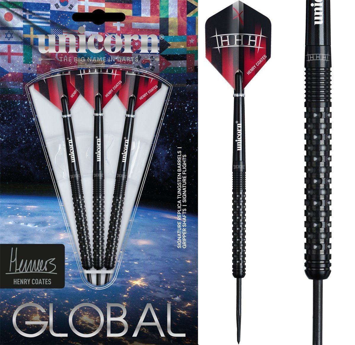 Unicorn Henry Coates P2 90% Steeldarts 22 Gram Steeldarts | UN-11347