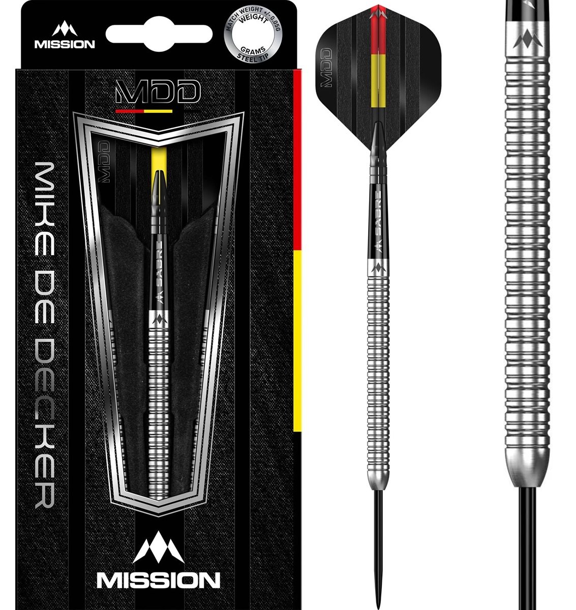 Mission Mike De Decker 95% Silver Steeldarts 22/24/26 Gramm Steeldarts