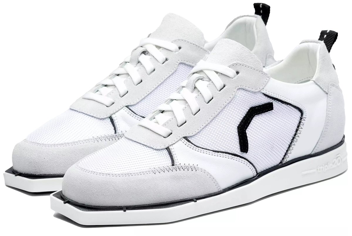 Triple20 Dartschuhe Textil Leder Weiß Schwarz Dartschuh