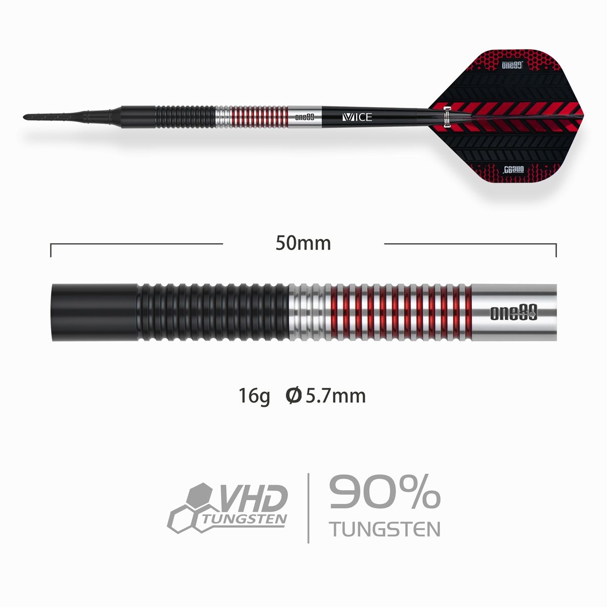 ONE80 Frederic Lovatin 90% Softdarts 16 Gramm Softdarts