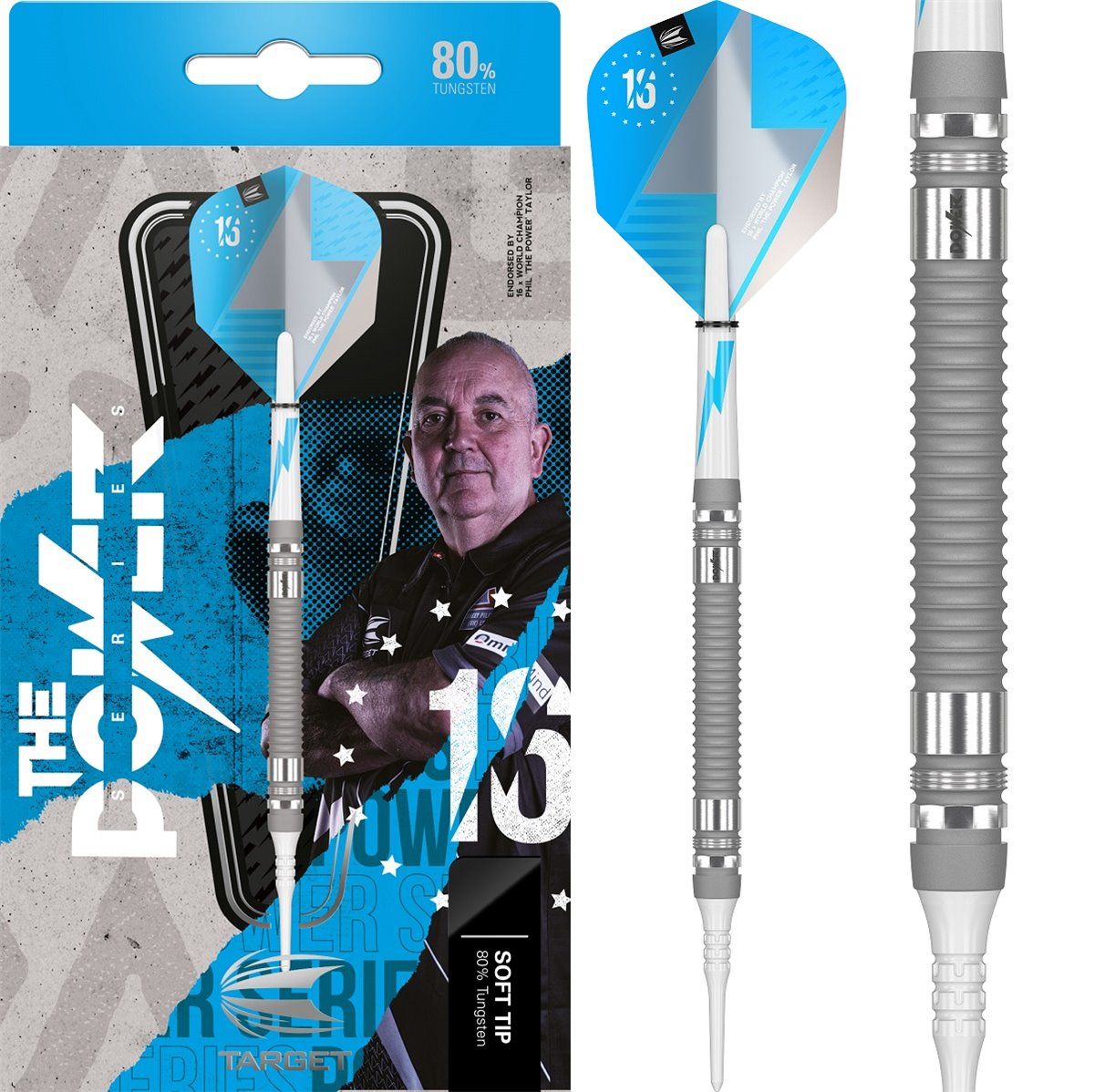 Target Phil Taylor Softdarts 80% Silver 2022 19/21 Gram Softdarts