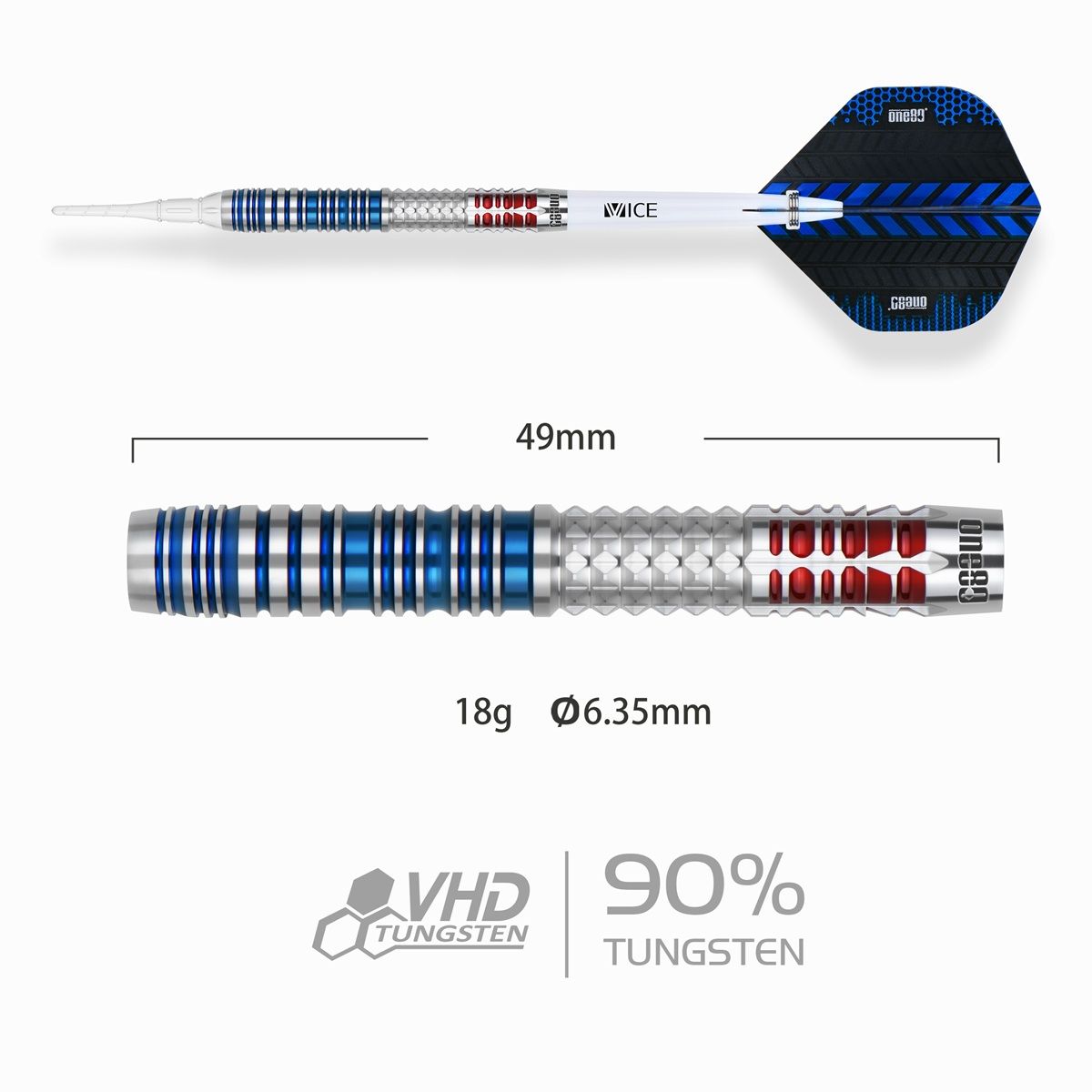 ONE80 Kevin Chatte 90% Softdarts 18 Gramm Softdarts