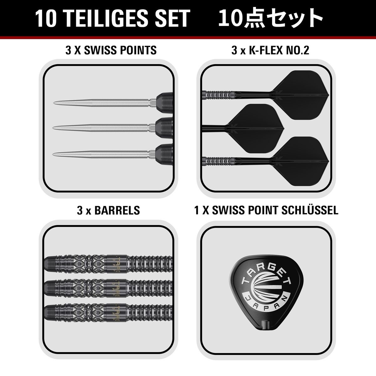 Target Black Marque Creed 90% Swiss Points Steeldarts 23/25 Gramm Steeldarts