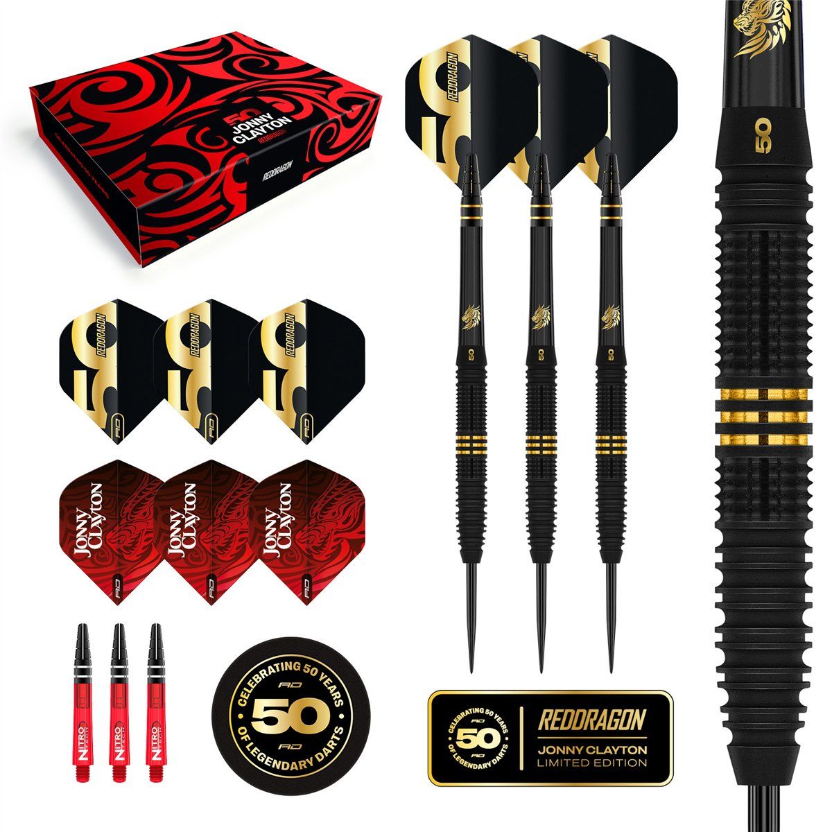 Reddragon Jonny Clayton 50 Years Limited Edition 90% Steeldarts 22 Gramm  Steeldarts