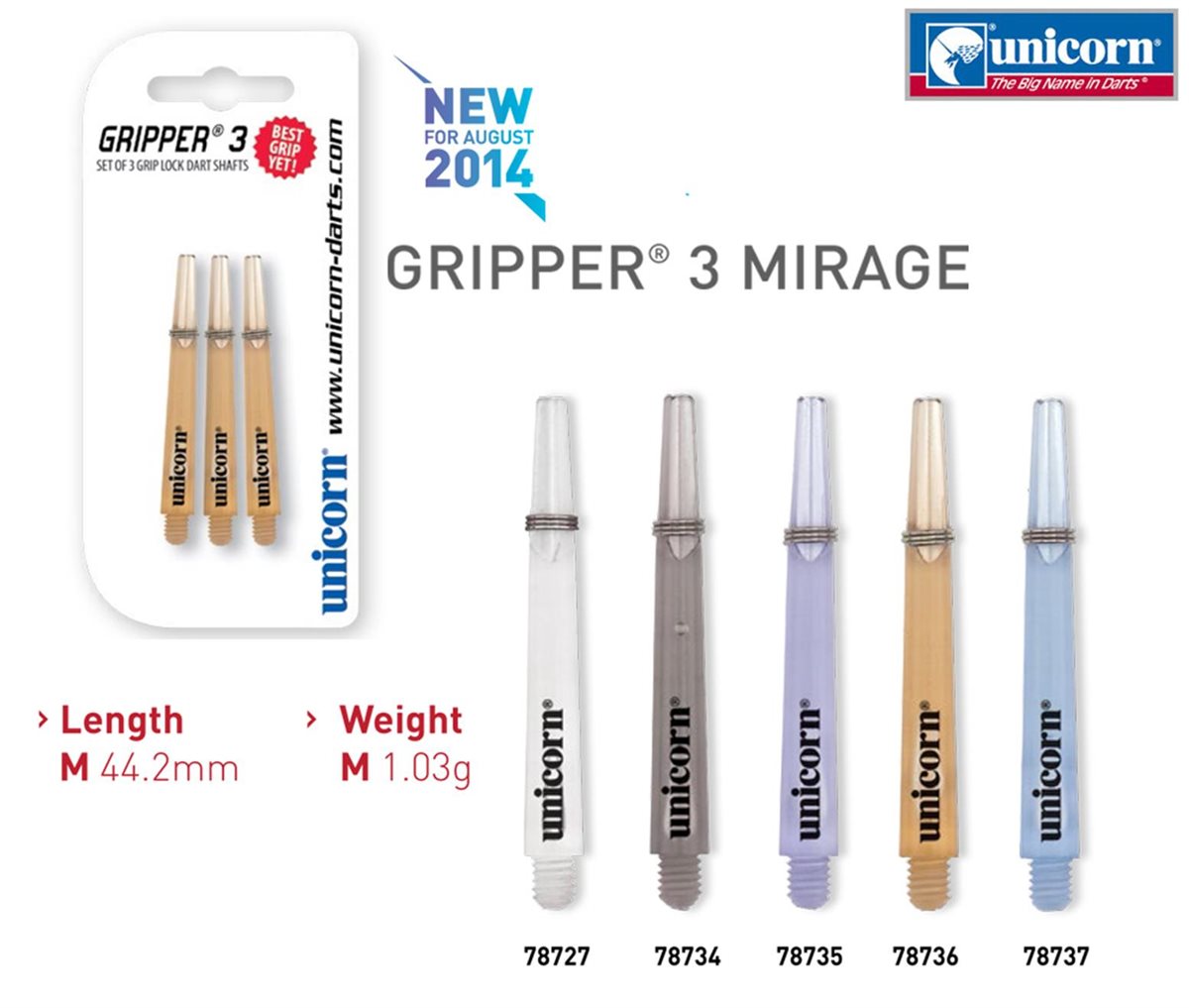 1 Satz Unicorn Dart Gripper3 Mirage Shaft medium Shafts lila 78735