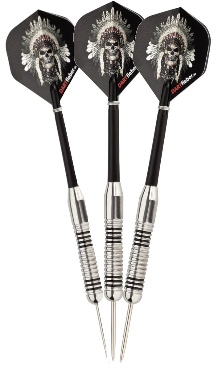 dartfieber4iurH3HaKN7WQg Steeldart Pfeile Beginner Chrom mit Griffmulde 23 Gramm 3-9 Stück Steeldarts