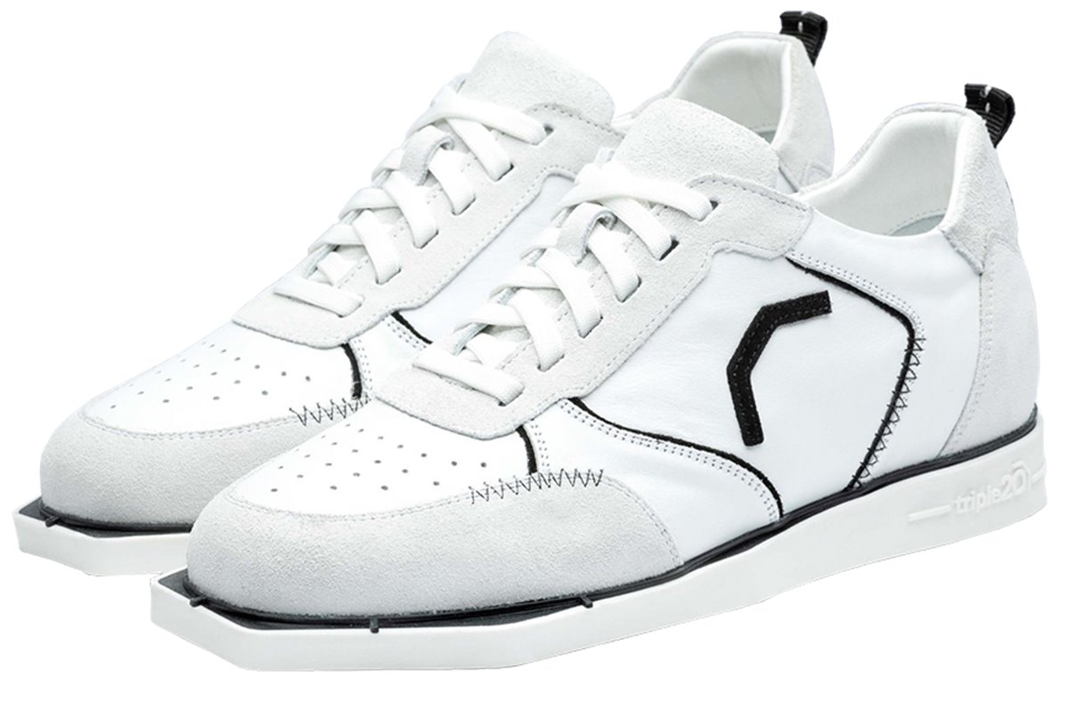 Triple20 Dartschuhe Leder Weiß Schwarz Dartschuh