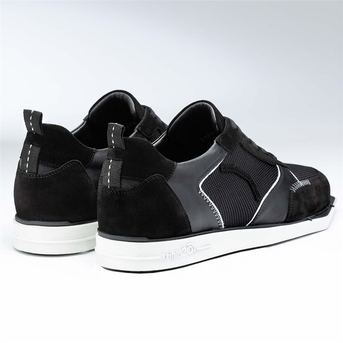 Triple20 Dartschuhe Textil Leder Schwarz Weiß Dartschuh