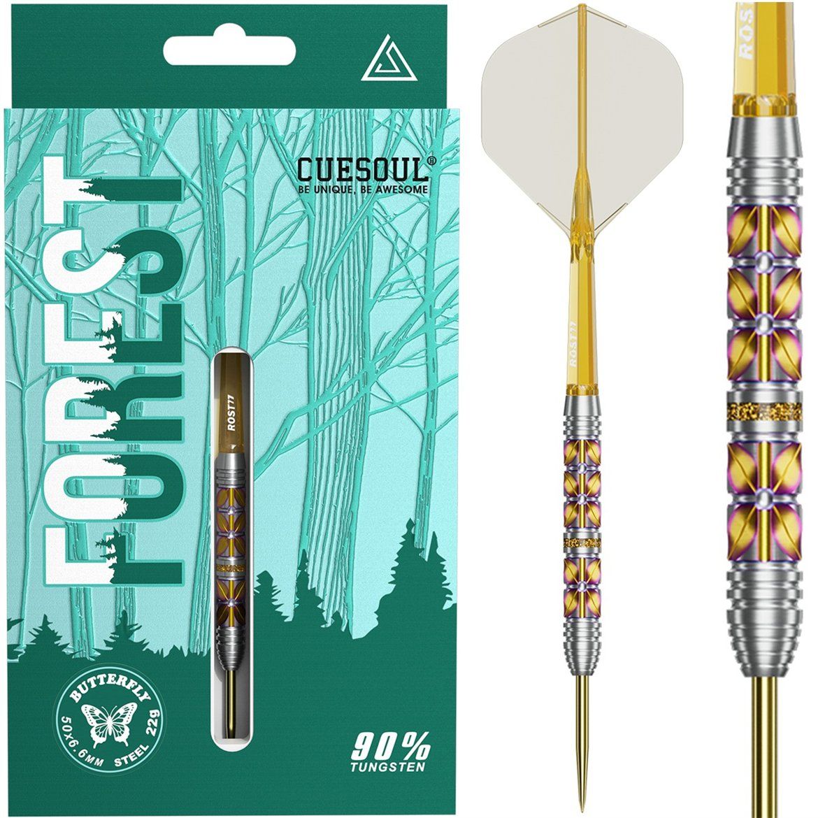 Cuesoul Forest Butterfly 90% Steeldarts 22/24 Gram Steeldarts