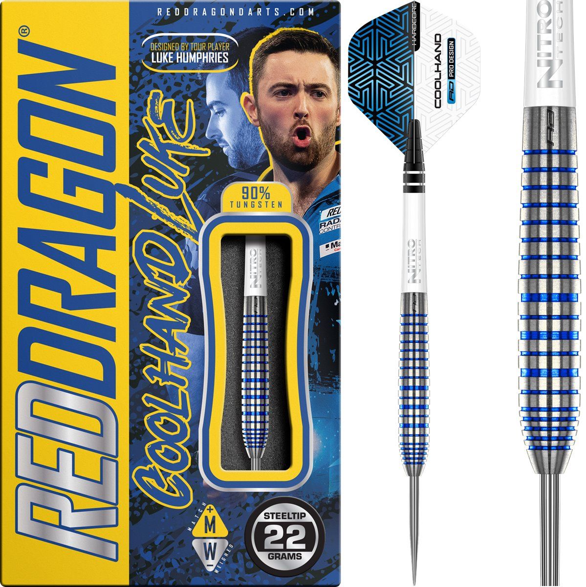 RedDragon Luke Humphries - TX3 Cool Blue SE 90% Steeldarts 22/24 Gramm Steeldarts