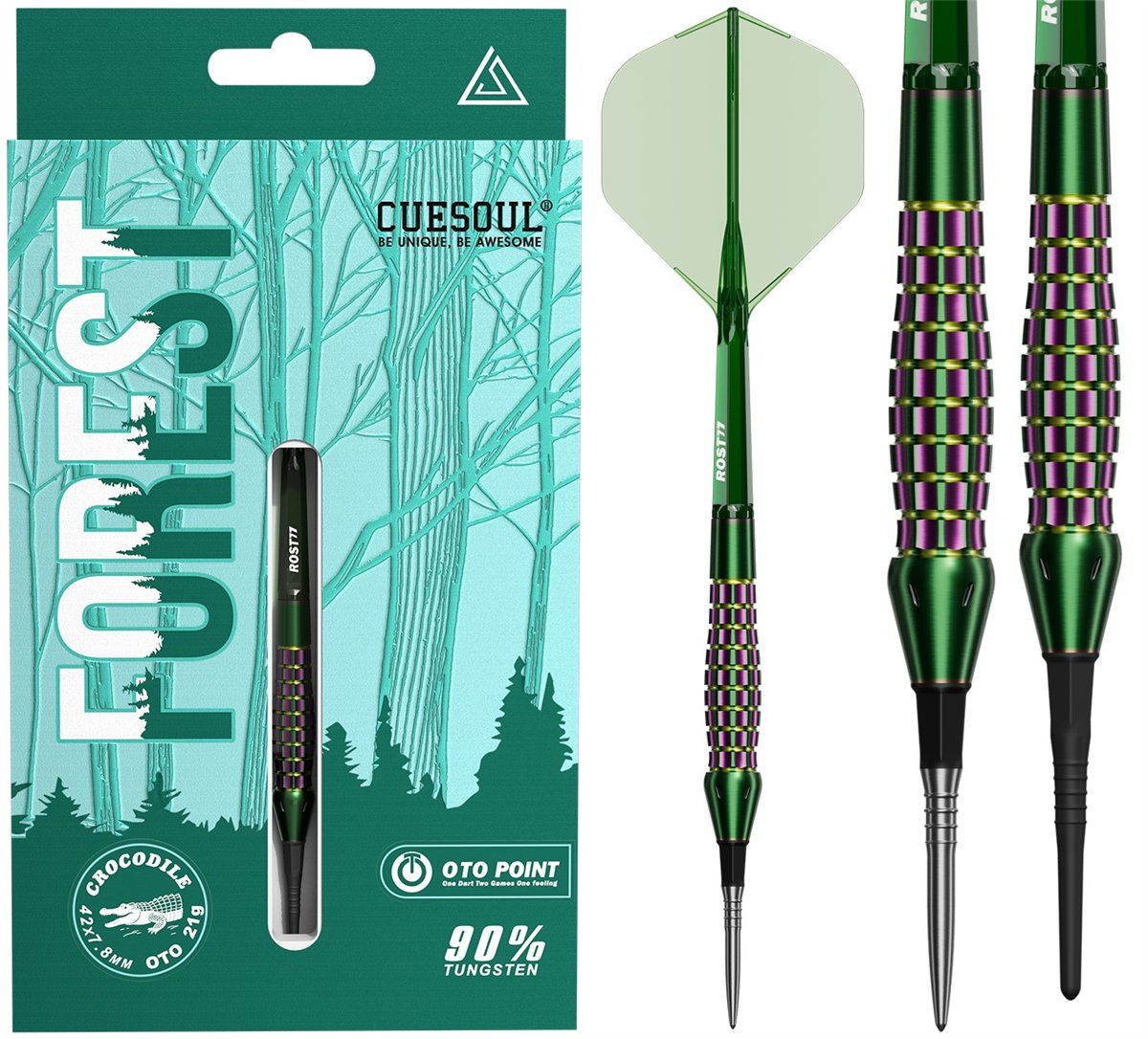 Cuesoul Forest Crocodile 90% Softdarts + Conversion Points No.5 21