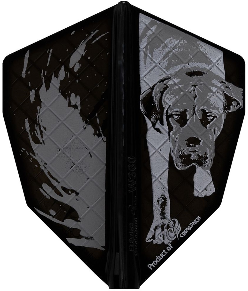 Cosmo Darts Fit Flights Lukasz Waclawski Hund Schwarz Pro S-5 Flights