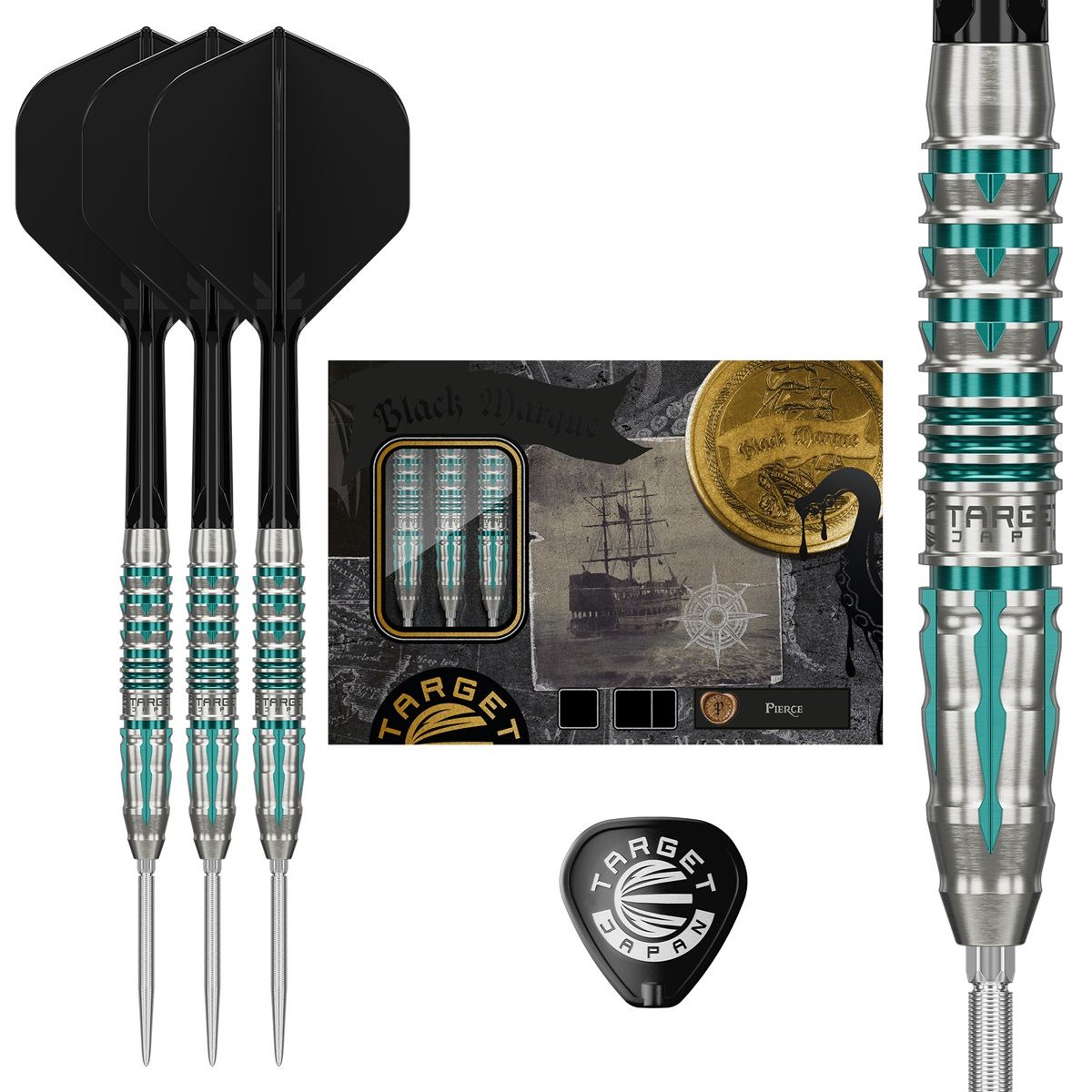 Target Black Marque Pierce 90% Swiss Points Steeldarts 22/24 Gramm Steeldarts