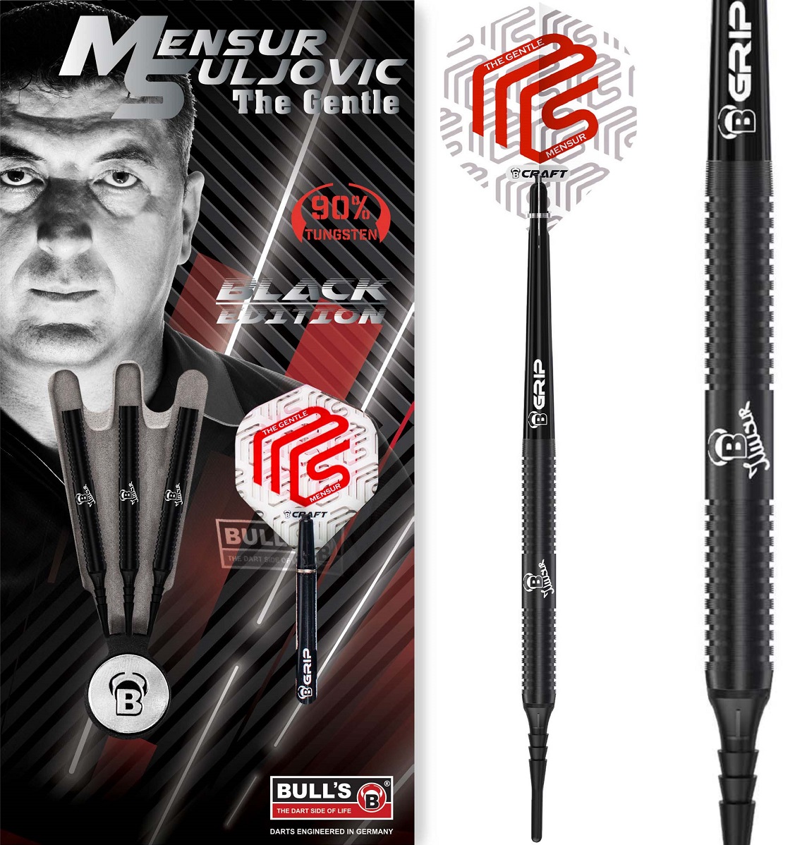 BULLS Champions Mensur Suljovic Black-Edition Softdarts 18 Gramm Softdarts 19728