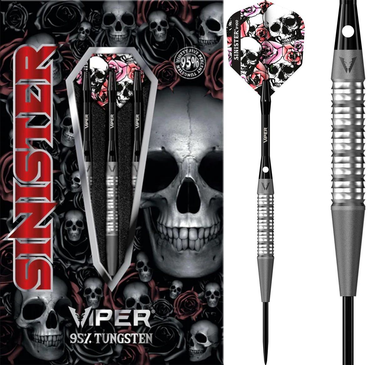 Viper Sinister S4 Sandblasted Reverse Cut 95% Steeldarts 22/24/26 Gram Steeldarts