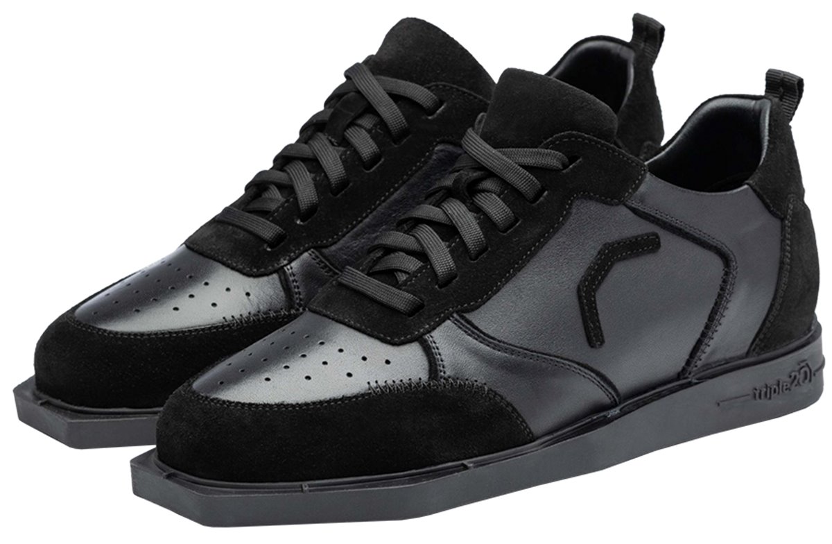 Triple20 Dartschuhe Leder Schwarz Uni Dartschuh