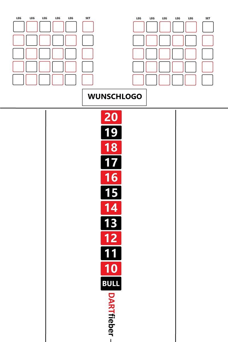 Tableau d'écriture Dartfieber Scoreboard / Impression personnelle