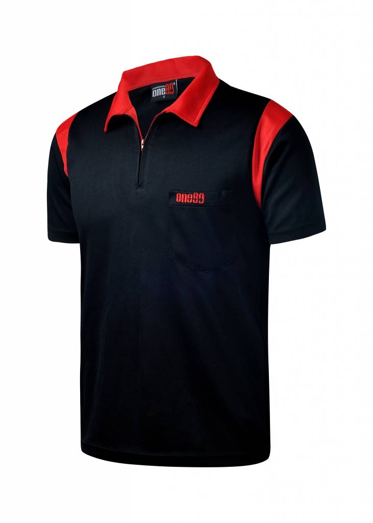 104kkag5CuP3rsz ONE80 Dart Poloshirts Schwarz/Rot Shirts