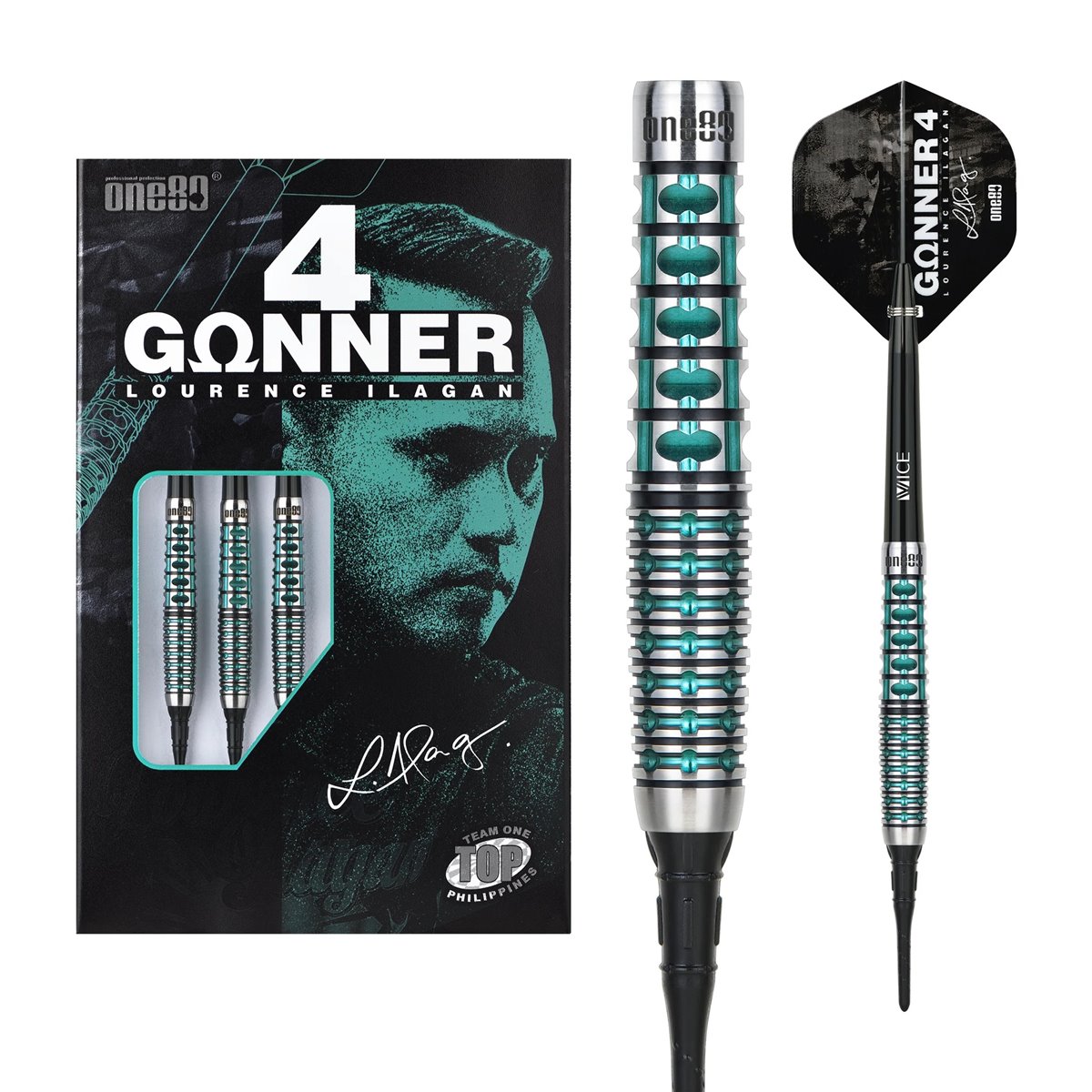 One80 Lourence Ilagan Signature Model Gunner V4 Softdarts 18 Gramm Softdarts