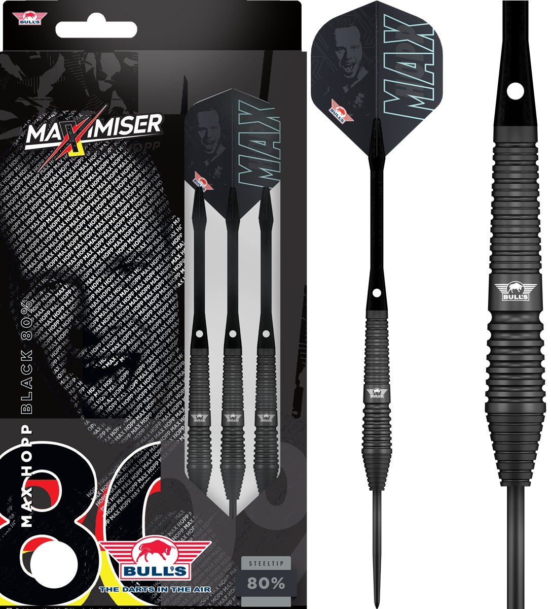 Bull´s Max Hopp Black 80% Steeldarts 22/24 Gramm Steeldarts