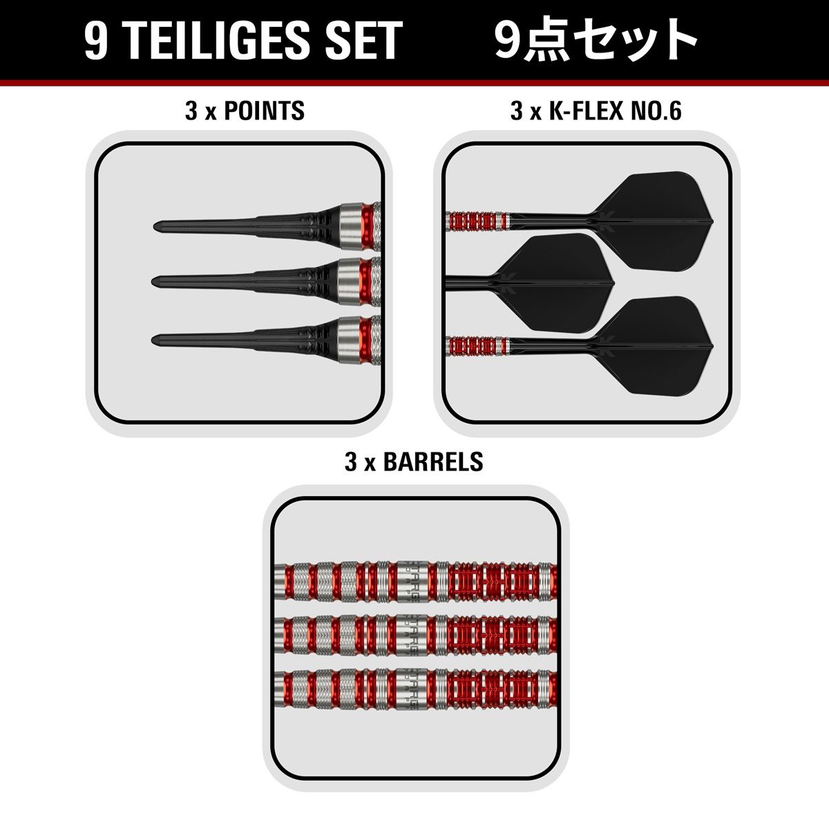 Target Black Marque Spinel 90% 2BA Softdarts 21,5 Gramm Softdarts