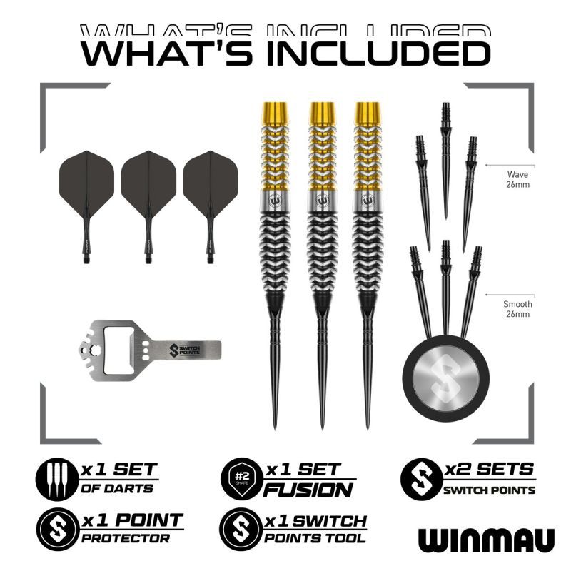 Winmau Michael van Gerwen MVG Signature Edition Switch Point 90% Steeldarts 22/23/24 Gram Steeldarts