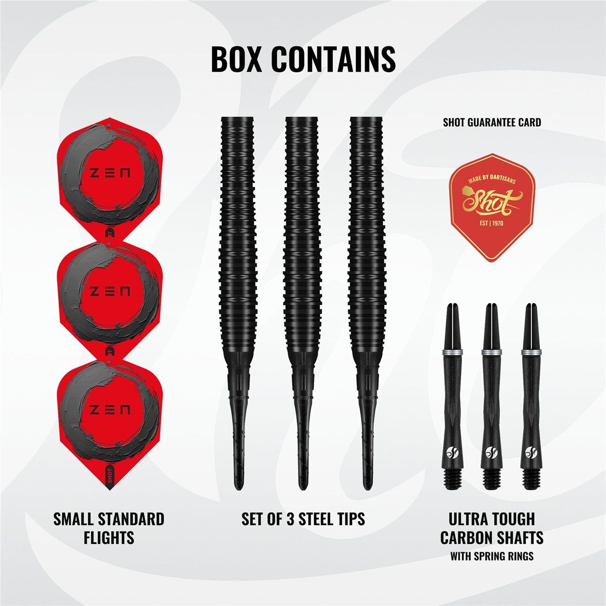 Shot! Zen Torpedo 90 % Tungstène Fléchettes Softtip 20 Grammes Softdarts