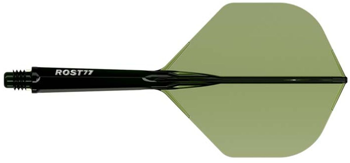 Cuesoul aletta per freccette/Asta ROST 77 Trasparente Dunkel Verde Small Standard Flights