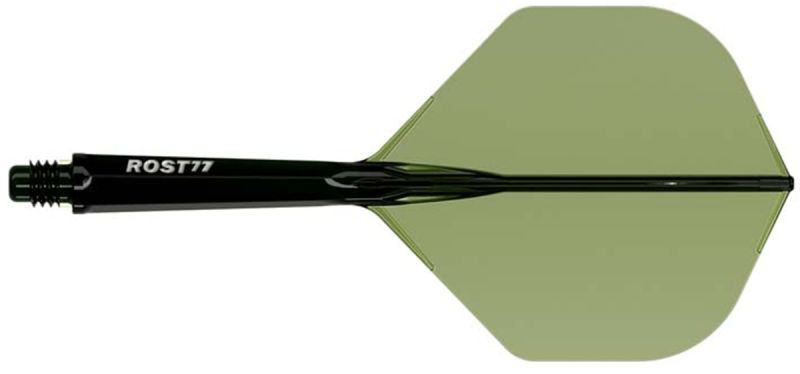 Cuesoul aletta per freccette/Asta ROST 77 Trasparente Dunkel Verde Small Standard Flights