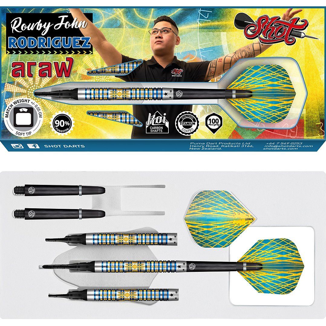 Shot! Rowby-John Rodriguez Araw 90% Softdarts 18/20 Gramm Softdarts