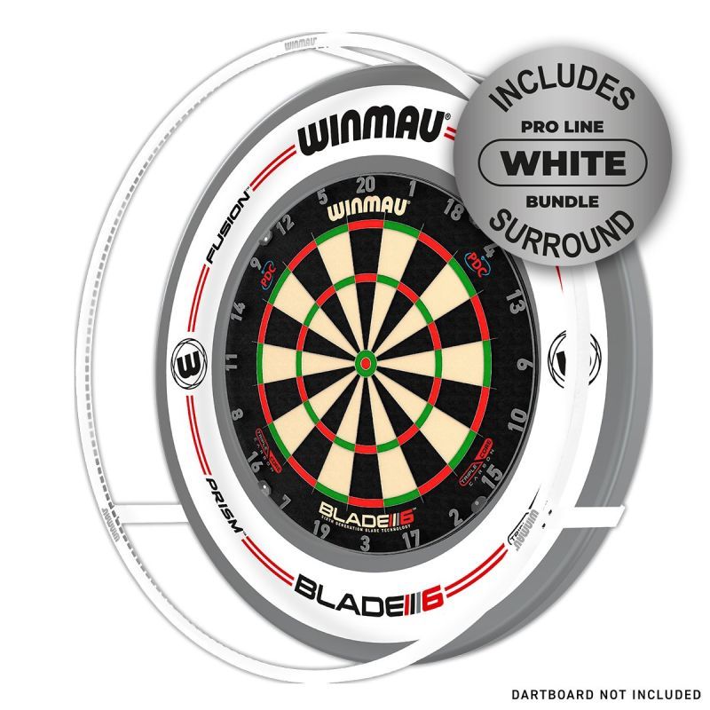 Winmau Plasma ICE Weiß Dartboart Licht + Surround Boardzubehör