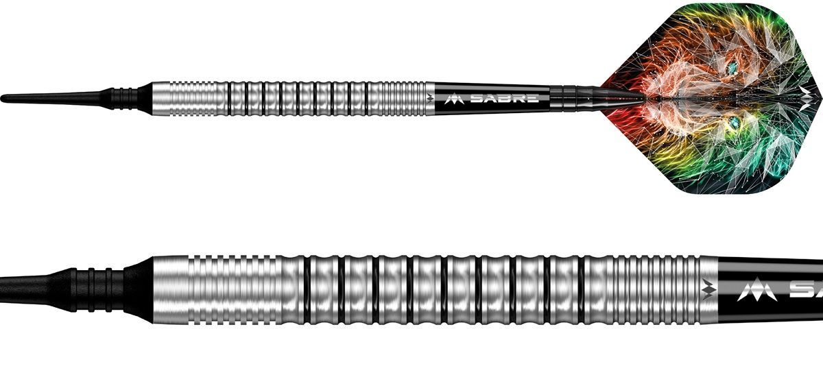 Mission Dominik Grüllich 95% Silver-Black Rings Fléchettes à pointe souple 18 Grammes Softdarts