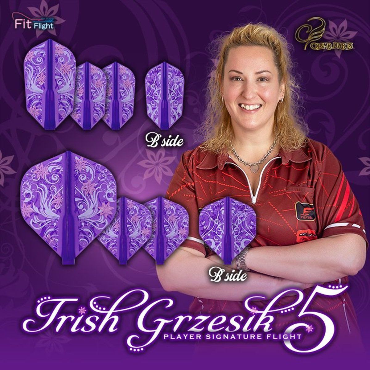 Cosmo Darts Fit Flights Trish Grzesik 5 Super Slim Flights