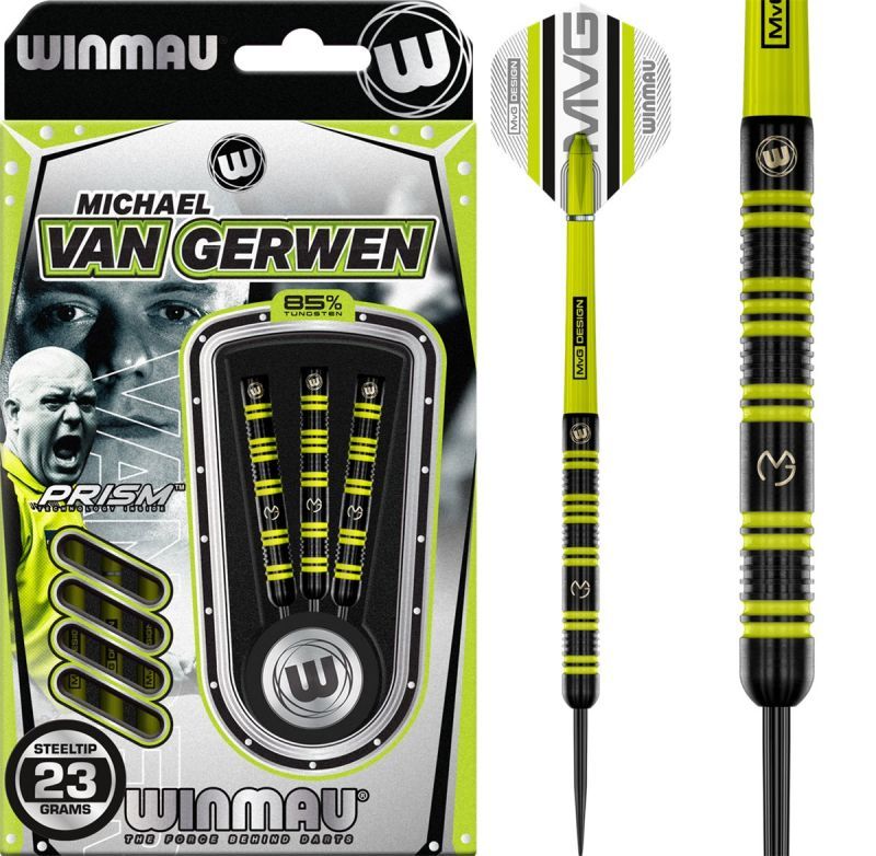 Winmau MVG Range Michael van Gerwen 85% Freccette Steel Tip 23/25 Grammi Steeldarts