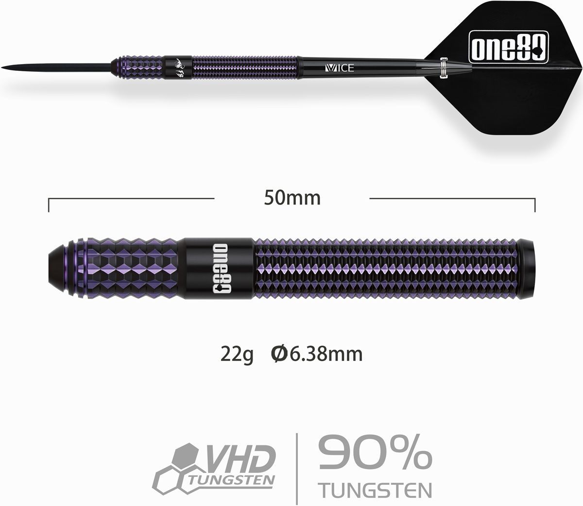 One80 FB Leung V3 Signature Dart 90% Steeldarts 22 Gramm Steeldarts
