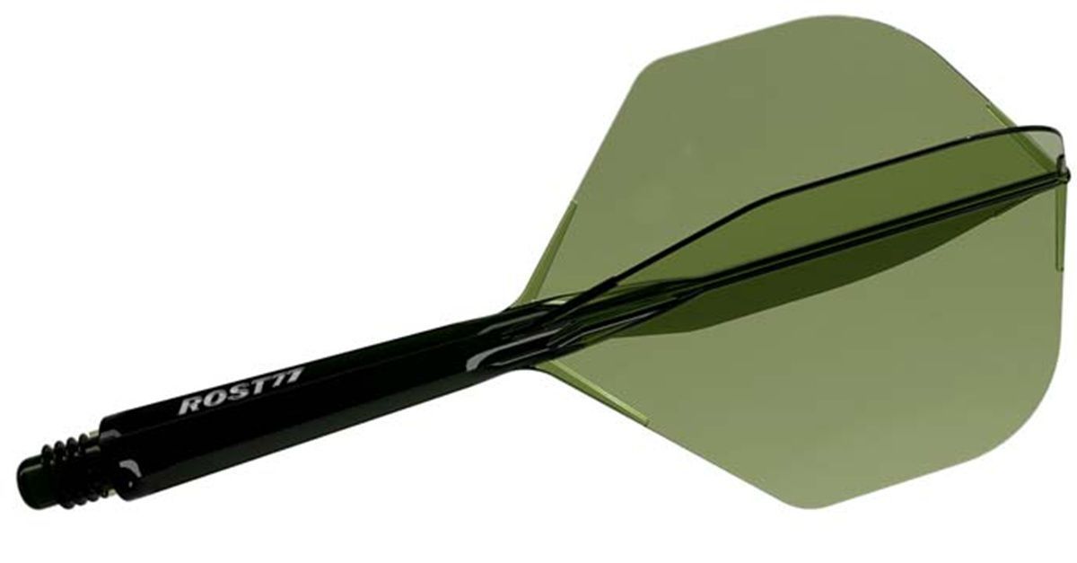 Cuesoul aletta per freccette/Asta ROST 77 Trasparente Dunkel Verde Small Standard Flights