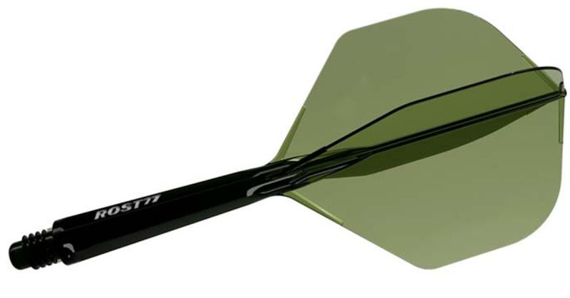 Cuesoul aletta per freccette/Asta ROST 77 Trasparente Dunkel Verde Small Standard Flights