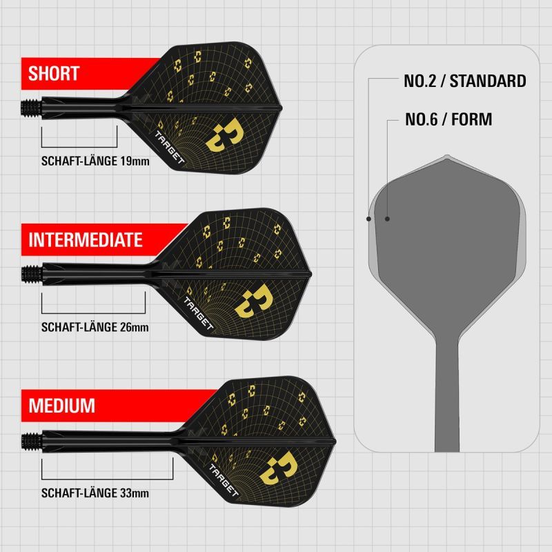 Target K-Flex Bolide Shaft/Flight System Shape No6 Shafts