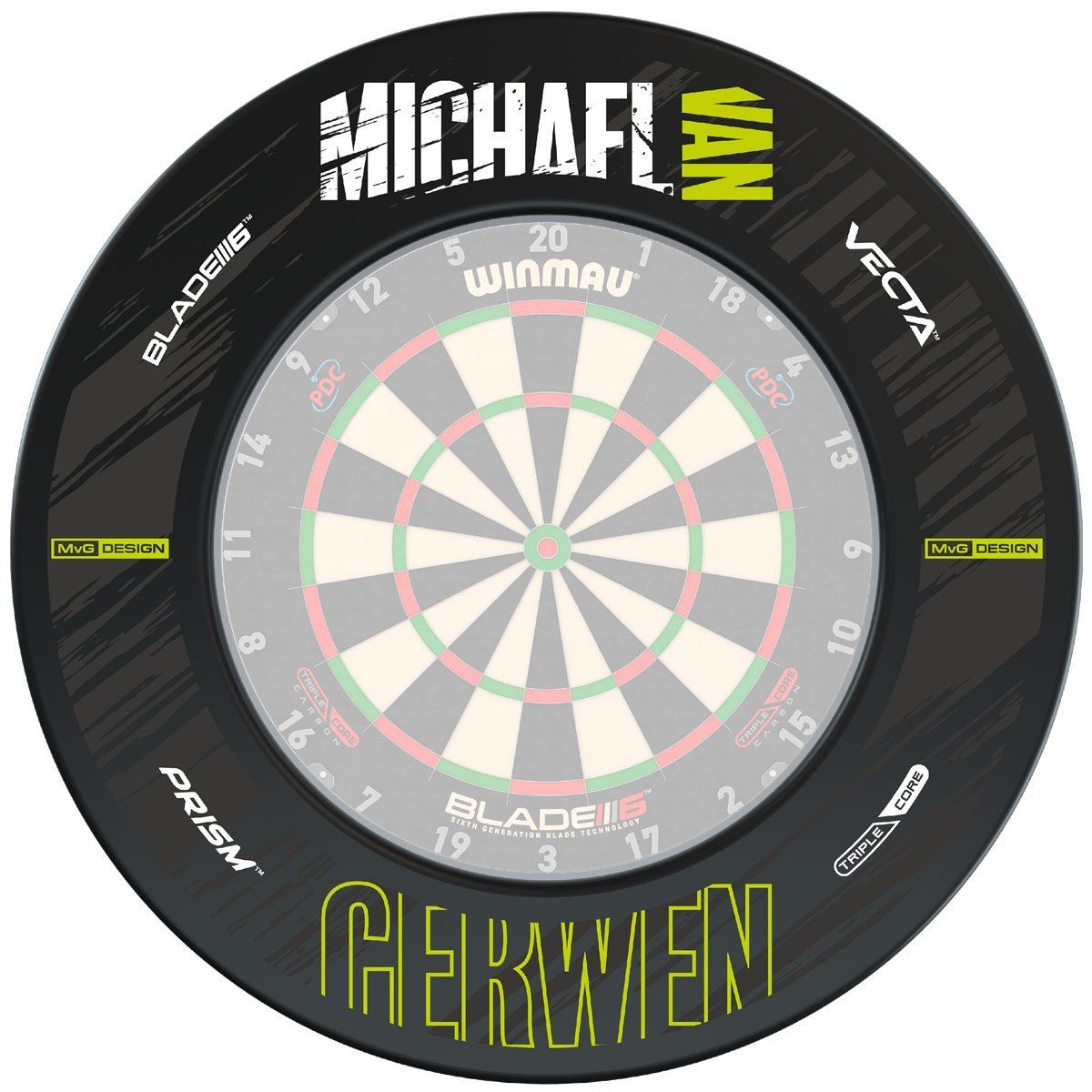 1 tlg. Winmau MvG Retro Dart Catchring Dart Surround Auffangring