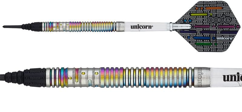 Unicorn Michael Smith Code 70% Tungsteno Le mie freccette Soft Tip 18 Grammi Softdarts