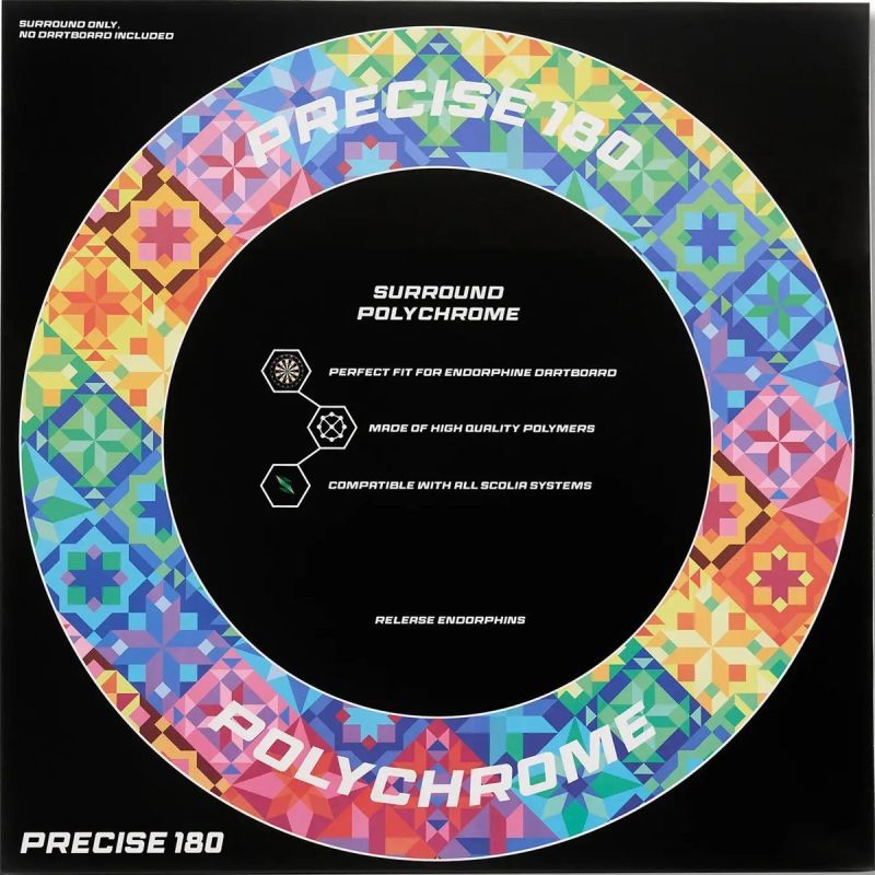 Precise 180 Polychrome Dartboard Surround – Protezione da parete per bersagli Steeldart Auffangring