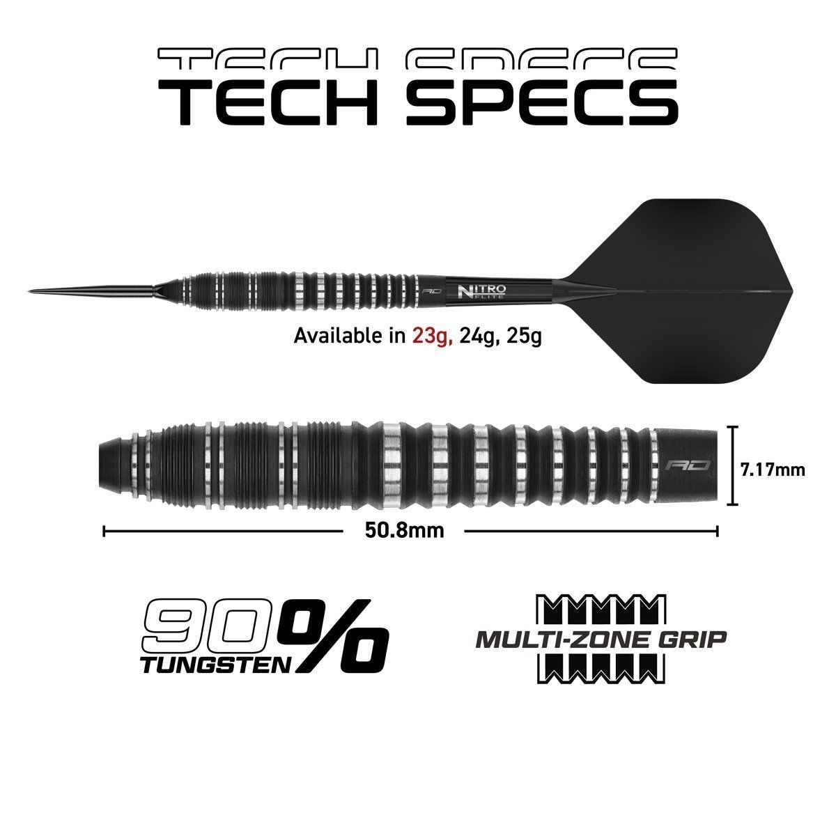 Reddragon Sable Torpedo Switch Point 90% Steeldarts 23/24/25 Gramm Steeldarts